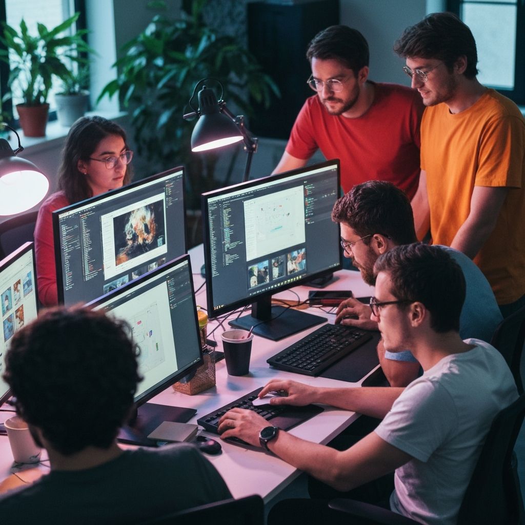 Zespół programistów współpracujący nad projektem